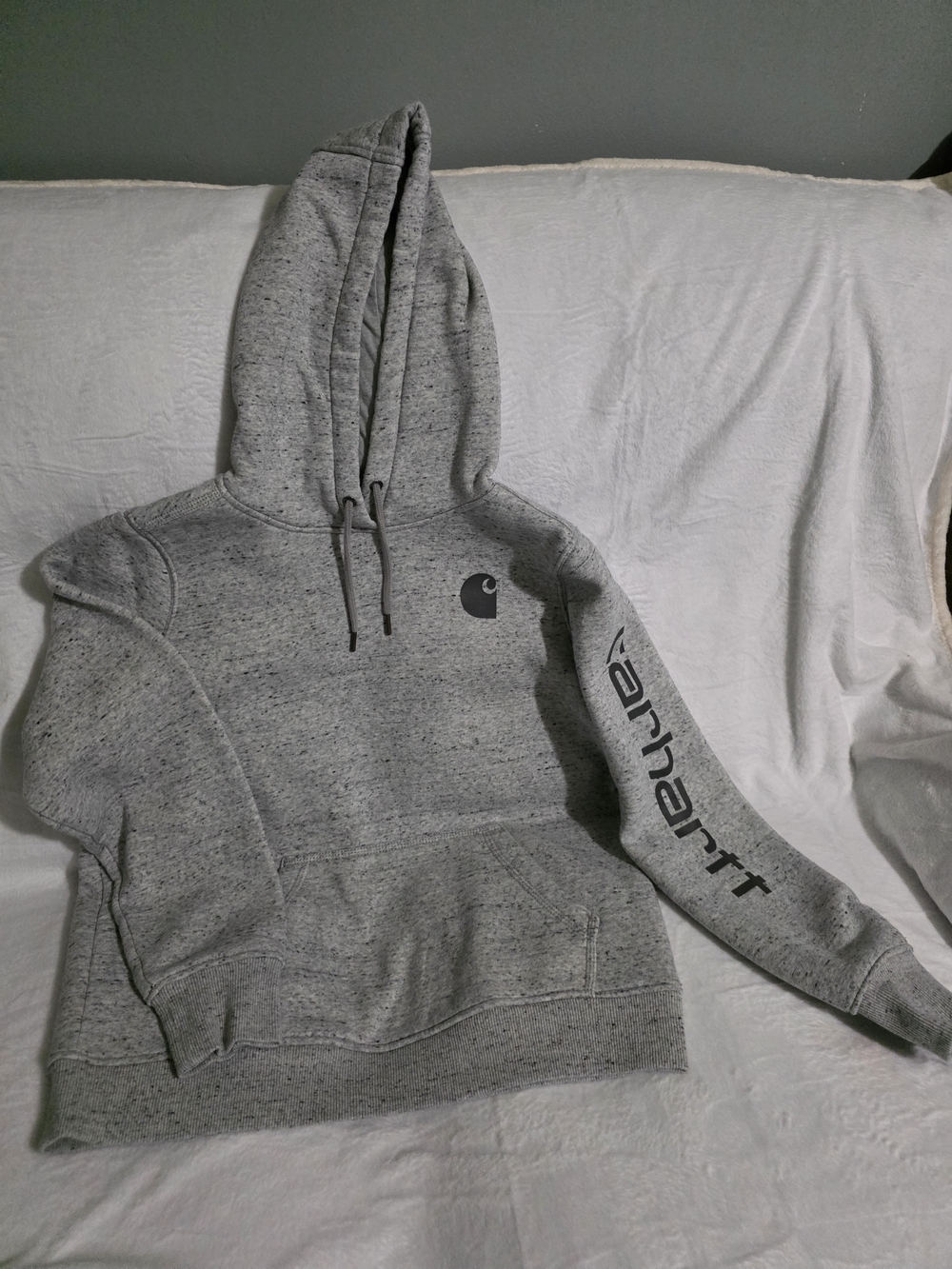Carhartt Women's Heather Gray Logo Pullover Hoodie
